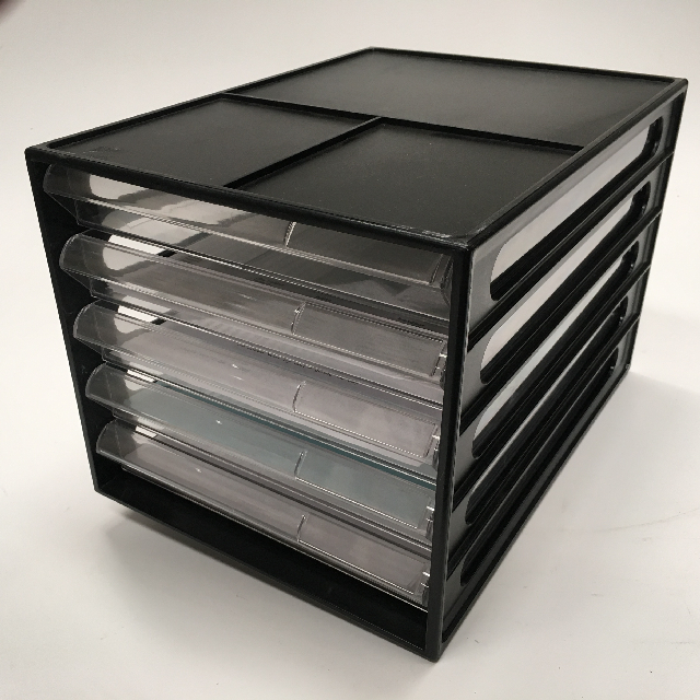 FILE DRAWER, Black Clear Plastic